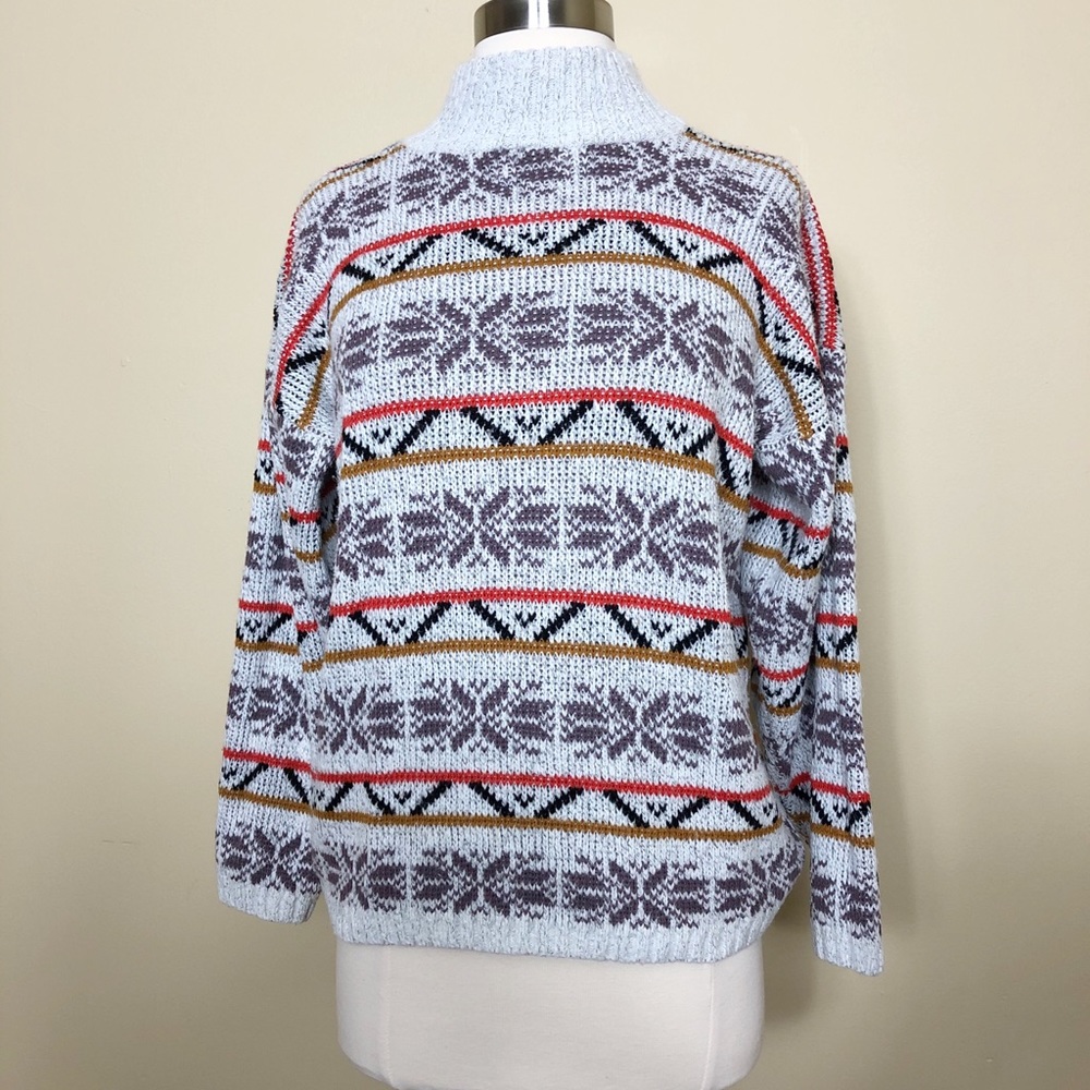 Vintage 80s Ski Sweater  -Knit Snowflake Size L